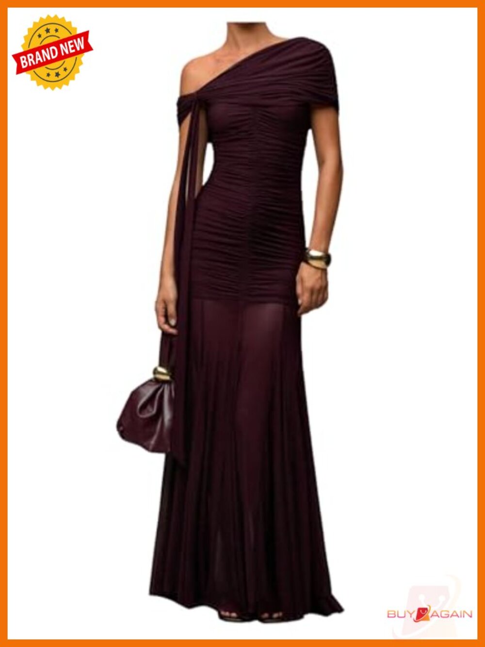 Off Shoulder Ruched Mesh Corset Maxi Dress Formal Prom